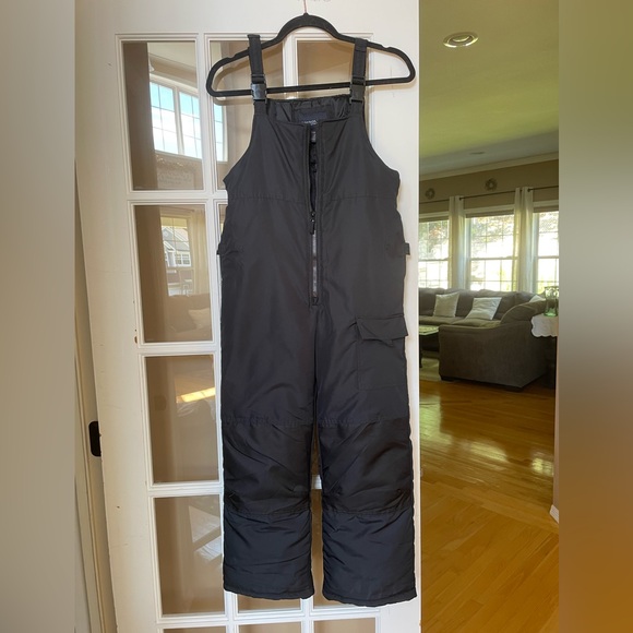 Kids London Fog Ski/Snow Bib Pants-M(10-12)-Black- NWOT - Picture 1 of 8